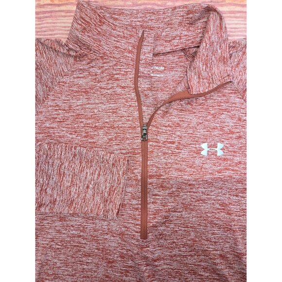 Under Armour Womens HeatGear Loose Fit Quarter-Zip XL Red Heather - Picture 4 of 9